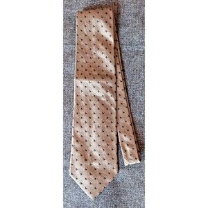 Tie 70s 80s 90s Y2K Mens Todays Man Silk Toupe brown Blue 3.75 Wide 57 Long